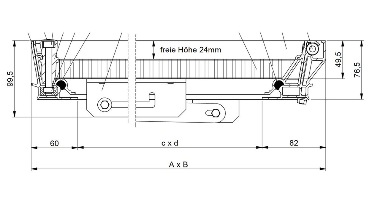 Kumlokk i aluminium med honeycombkjerne, hengslet - Bilde 2